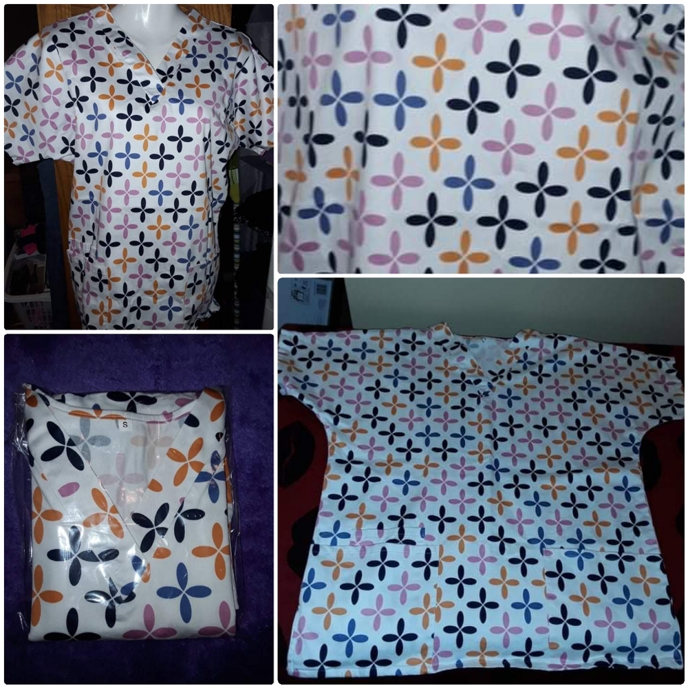 Colorful Scrub Top Small